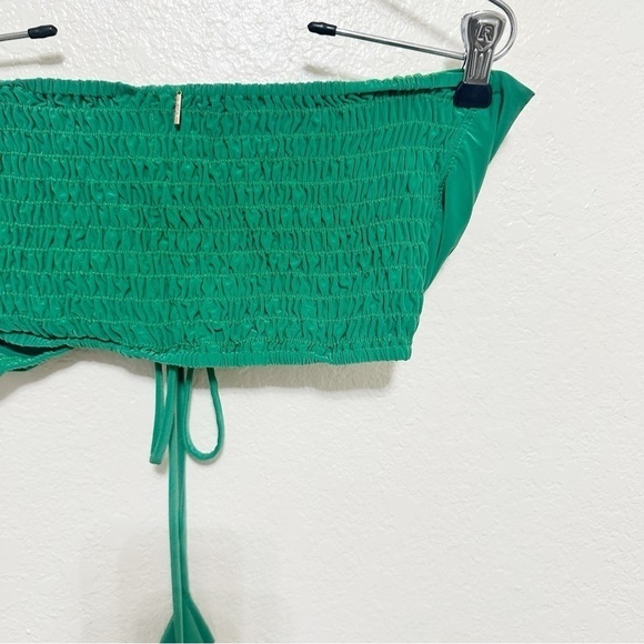 Misa Los Angeles Thera Bandeau Ruched Crop Top Kelly Green size M - Picture 10 of 12